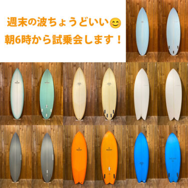 週末は朝６時から！バックヤードでお待ちしてます！波は？